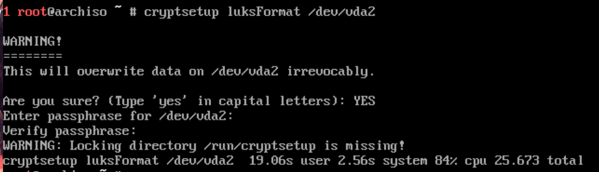 encrypting the disk