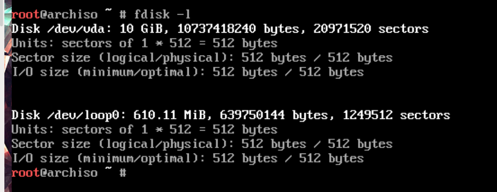 fdisk output